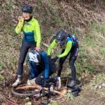Keri Bergeres cycling team was able to pin the 75-pound cougar under one of their bikes as they called 911 and waited for Fish and Wildlife to arrive. (Photo courtesy of Keri Bergere)