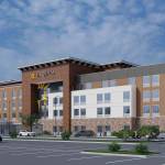 A mock-up of the future North Bend Outlet LaQuinta/Wyndham hotel. Photo courtesy of Seaver Franks Architects Inc.