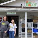 Snoqualmie Valley Food Banks Dylan Johnson (left) and Alison Roberts (right). The food bank is located at 122 E. 3rd St., North Bend. (Photo by Mallory Kruml/Valley Record)