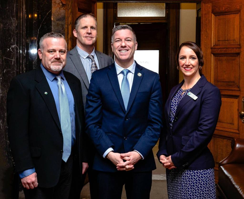 City of Carnation officials visited the State Capitol in February as part of the Association of Washington Cities. (Photo courtesy of Senator Brad Hawkins)
