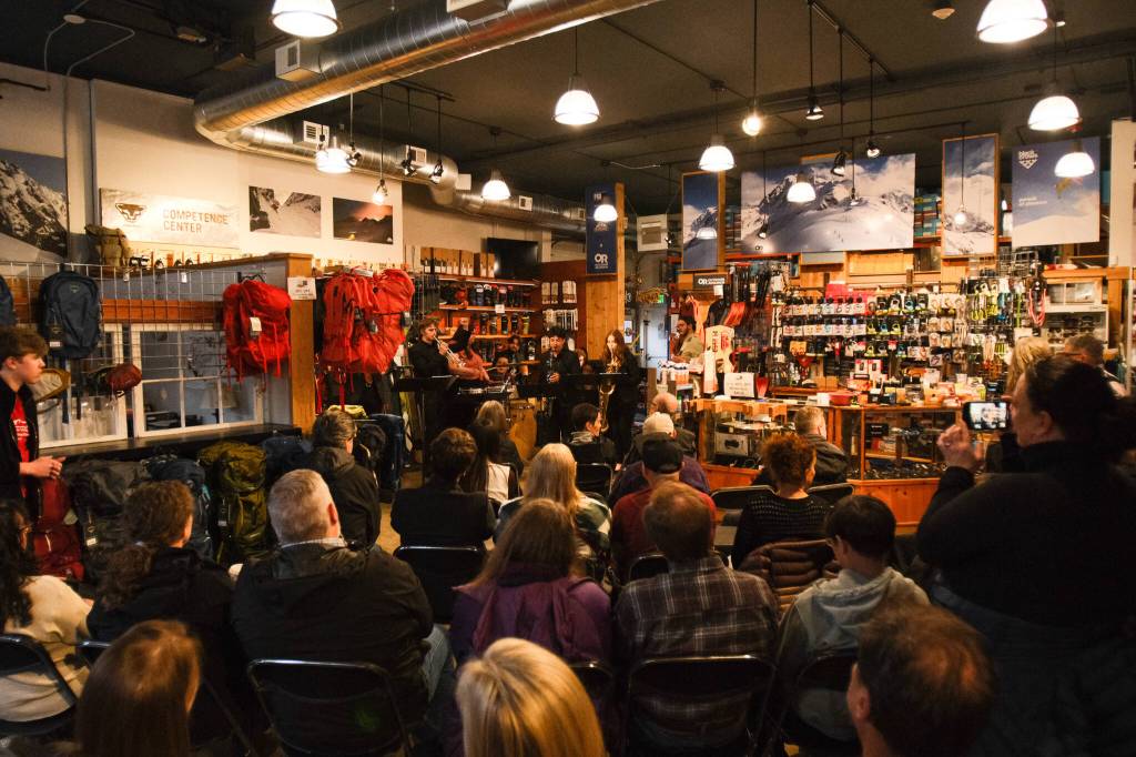 Central Washington University Afro Cuban Jazz Combo preforming at Pro-Ski. Many viewers couldnt resist engaging with the music. Dancing, singing and clapping filled the building with great energy.