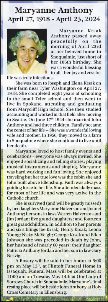 Maryanne Anthony | Obituary