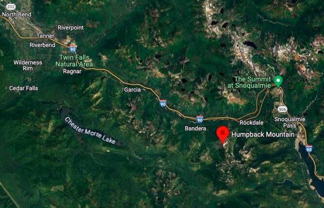 WSDOT is concentrating search efforts in the Humpback Mountains west of Snoqualmie Pass. (Courtesy image)