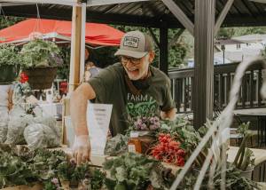 Scott Ridout, owner of Preston based Farm Amoung Us, and a vendor at a previous Aroma Coffee farmers market. (Photo courtesy of Aroma Coffee Co.)