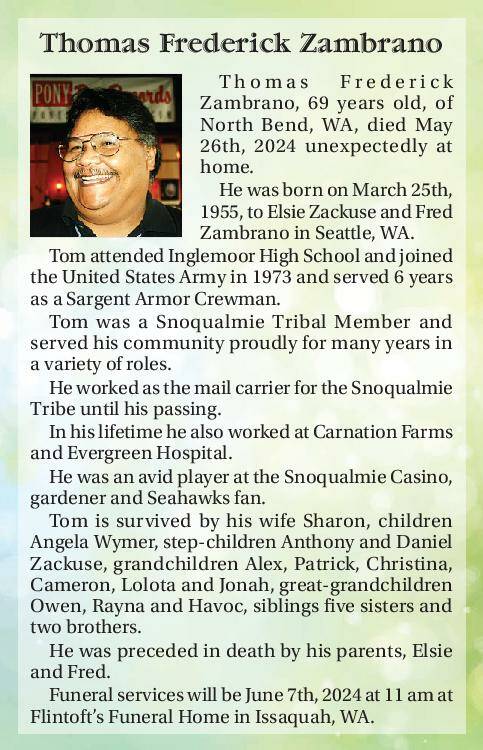 Thomas Frederick Zambrano | Obituary