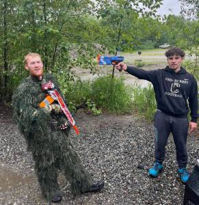 Jake Dimarzio displaying a moment of quick wit against his hunter. Photo courtesy of Jake Dimarzio