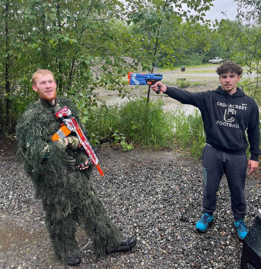 Jake Dimarzio displaying a moment of quick wit against his hunter. Photo courtesy of Jake Dimarzio