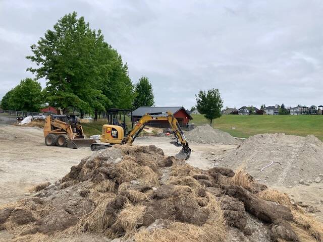 The splash pad site as of July 22. Mallory Kruml/Valley Record
