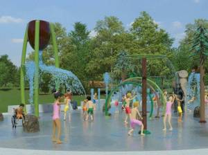 A rendering of what the splash pad will look like come August at Snoqualmie Community Park. (Photo courtesy of the City of Snoqualmie)