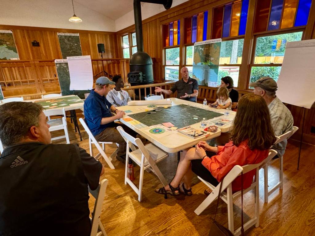 On July 24, community members met up at the North Bend Train Depot with Eastside Fire & Rescue, King County Emergency Management and city staff to talk about wildfire potential and prevention in the region. Photo courtesy of the City of North Bend