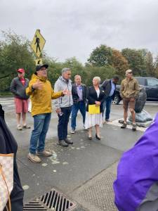 King County Capital Program Manager and Fall City resident Jeff Wilson lead a tour of the city and how the new septic system will change operations. Photo by Mallory Kruml/Valley Record