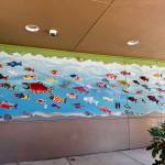 An exterior portion of Carnation Elementarys new salmon mural. Photos by Grace Gorenflo/For the Valley Record