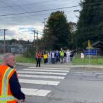 Carnation Mayor Jim Ribail and city staff assisted nearly 1,000 Riverview School District students during a Tolt Dam evacuation drill on Sept. 25. Carnation is 16 miles downstream from the Tolt Dam, which is owned and operated by Seattle Public Utilities. In the unlikely event of a breech, the city could be totally flooded in about an hour. The citys evacuation plan includes a 20-acre pedestrian only evacuation site in the Tolt Highlands, accessible from two walking paths. Photos courtesy of the city of Carnation