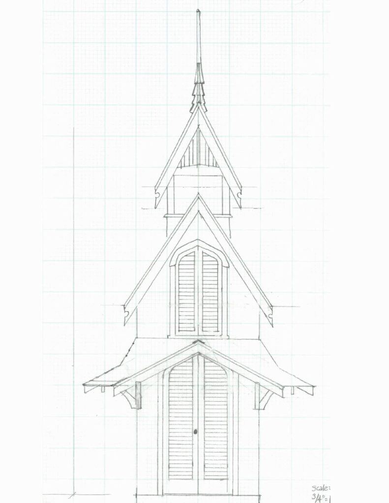 A drawing of Pete Nelsons treehouse design for Aroma Coffee Co. Courtesy of Nelson Treehouse