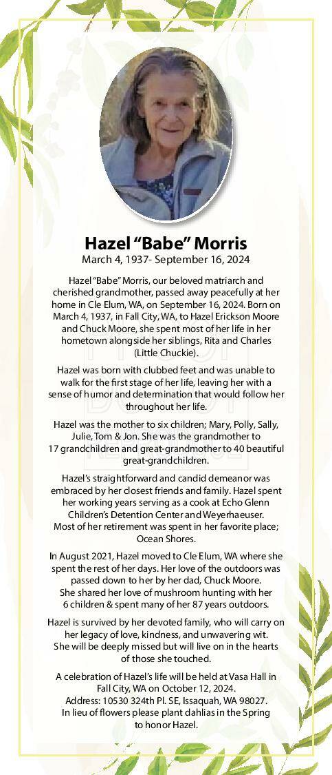 Hazel "Babe" Morris | Obituary