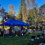 Local band The Rockin RFs plays at the Duvall Farmers Market on Oct. 3, 2024. (Grace Gorenflo/Valley Record)