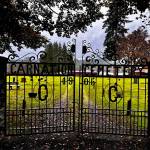 The front gate of the Carnation Cemetery on Oct. 21, 2024. (Grace Gorenflo/Valley Record)