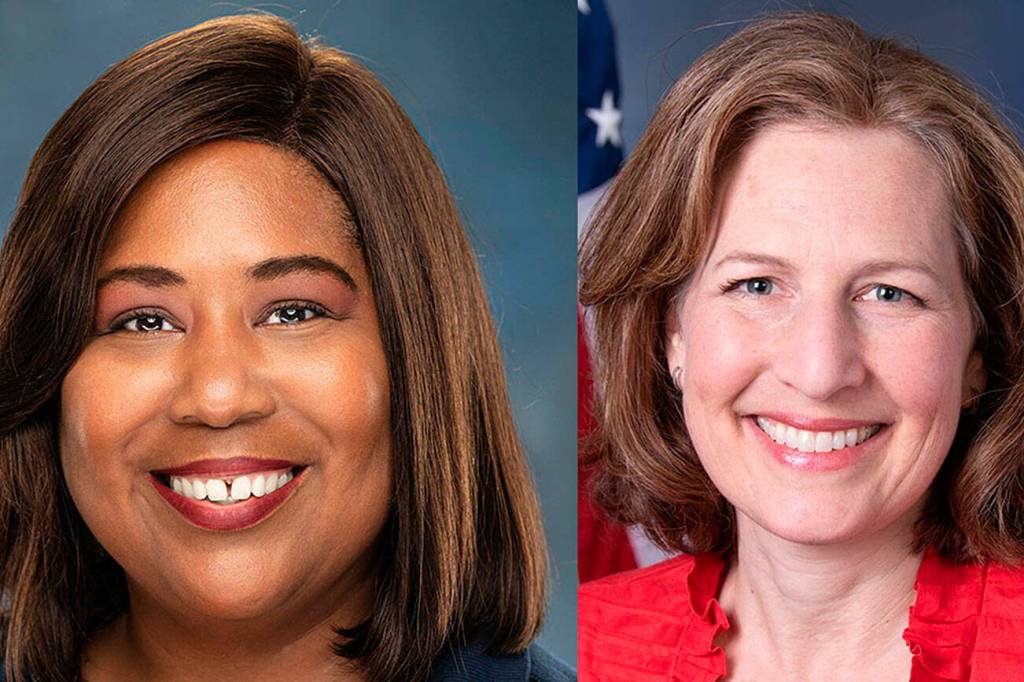 Competing for the 8th Congressional District: Carmen Goers, left, and Kim Schrier. COURTESY PHOTOS