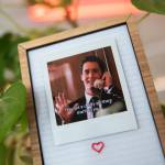 A photo of Twin Peaks character Dale Cooper sits on the counter at Twedes Cafe in North Bend. (Ryan Berry / Sound Publishing)