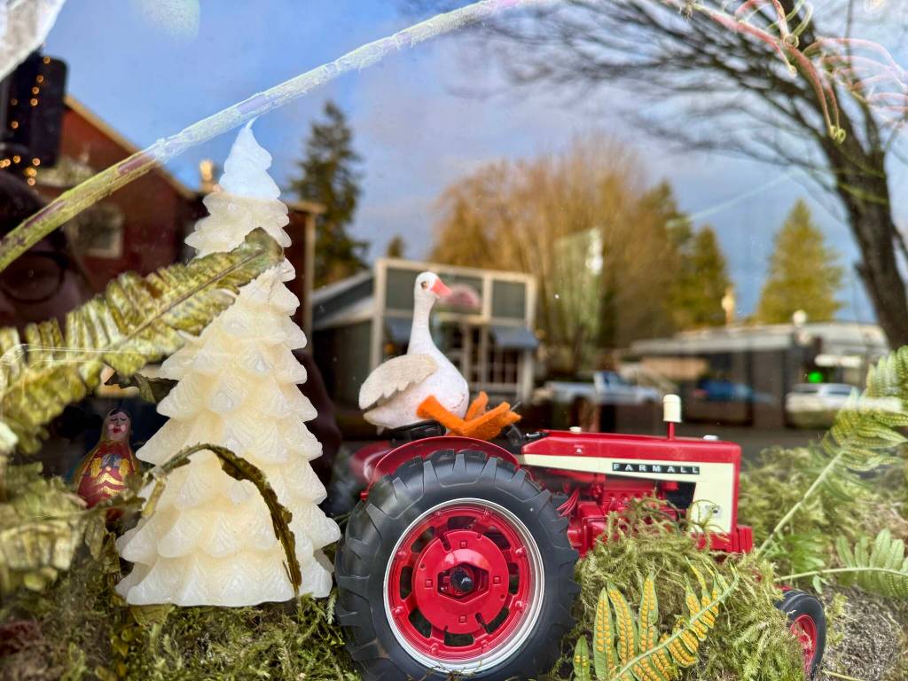 The Granges windowscape has a Midwinter Nights Dream theme with lots of foliage and animals. Photos by Grace Gorenflo/Valley Record