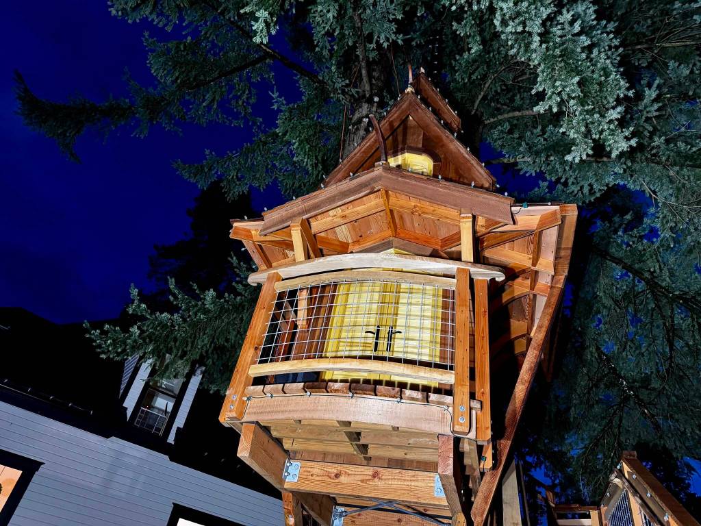 The Nordic-inspired Petes Treefort has gothic doors that open to a viewing deck. (Grace Gorenflo/Valley Record)