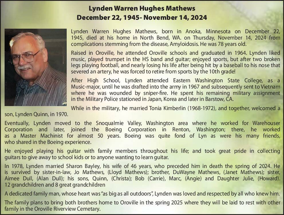 Lynden Warren Hughes Mathews | Obituary