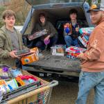 Student volunteers unload gifts for the 2024 Giving Tree shop at the Church of Jesus Christ of Latter-day Saints in North Bend. Photo courtesy of Joe Dockery