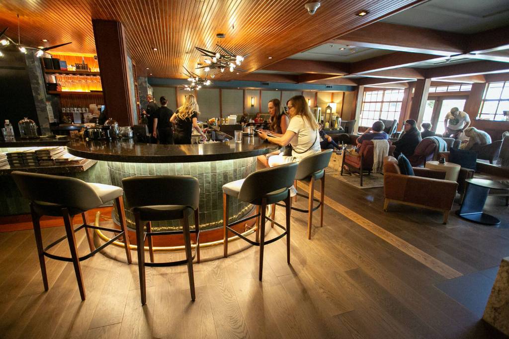 The recently redone lobby at the Salish Lodge & Spa features a bar and a lounge. Ryan Berry / Sound Publishing
