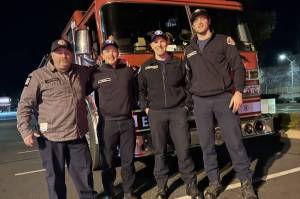 Two Fall City and two Kirkland firefighters drove down to Los Angeles County together. Photo courtesy of the Fall City Fire Department