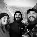 (From left) Jamie Haines, Scott Rinckenberger and Lucas Haines pose for a photo with the new mural at Volition Brewing Co. Photo courtesy of Jaime Haines