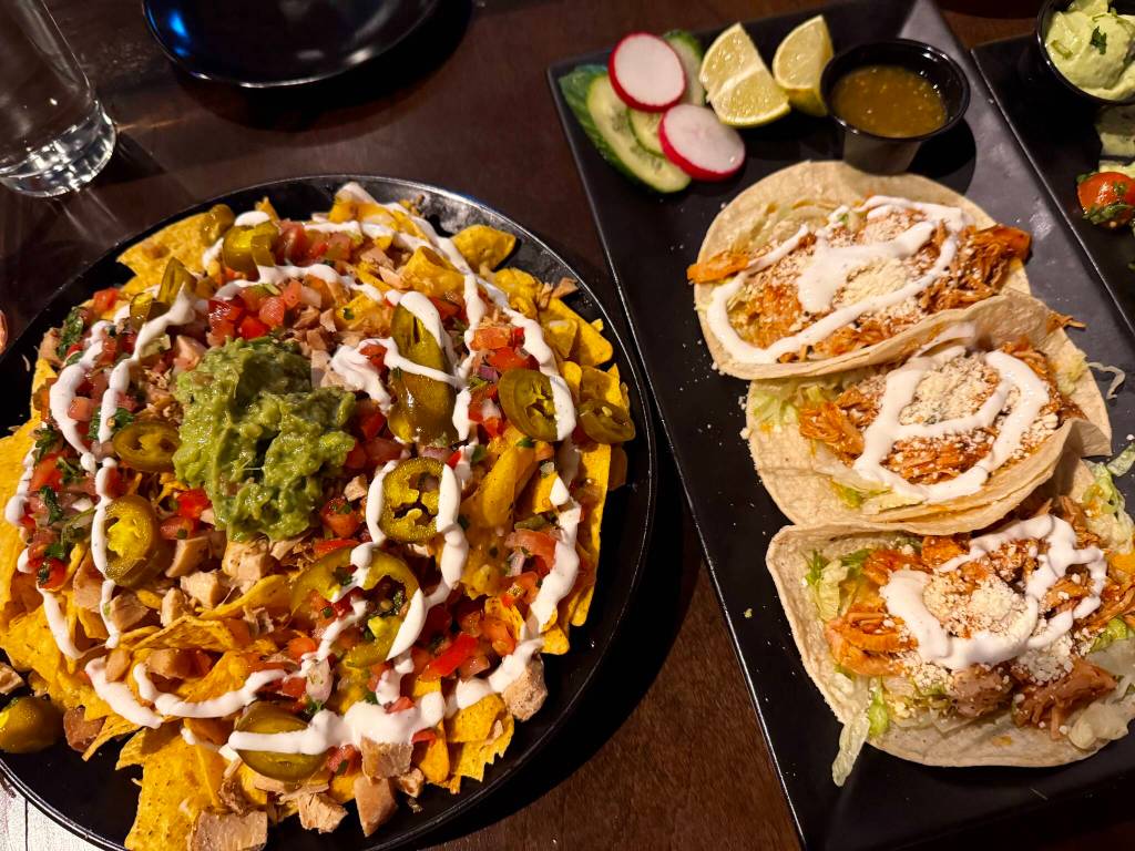 Anejo Tequila Bars nachos and chicken tacos. Grace Gorenflo/Valley Record
