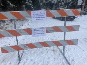 Road signage alerts visitors that the Denny Creek and Franklin Falls trailheads are closed due to staffing shortages. Photo courtesy of the Mountains to Sound Greenway Trust
