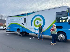 CarePoint Clinics mobile unit, a Winnebago RV, Feb. 26, 2025. (Grace Gorenflo/Valley Record)