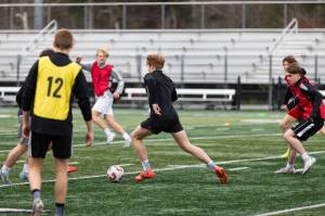 Mount Sis boys soccer team, shown at practice March 14, won the Class 4A state title in 2024. Photos by Henry Rodenburg