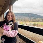 Owner of Feral Woman Farm Lulu Redder holds a baby goat named Cowboy at her petting zoo, March 8, 2025. Grace Gorenflo/Valley Record