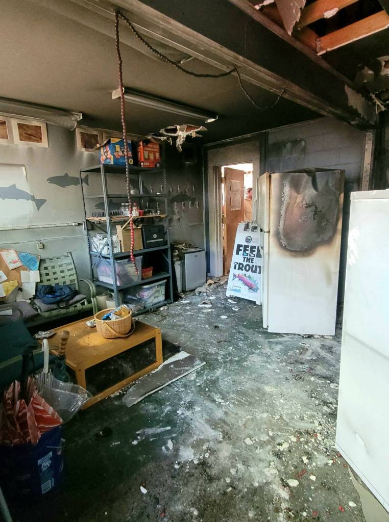 The remains of the Friends of Issaquah Salmon Hatchery volunteer office after the April 22 fire. Photo courtesy of Friends of the Issaquah Salmon Hatchery