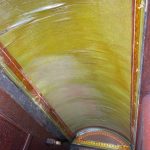 Photos Courtesy of Northwest Railway Museum
This photo illustrates the one surviving section of ceiling dating from 1901, and represents what the entire parlor car interior ceiling will look like when all the work is completed.