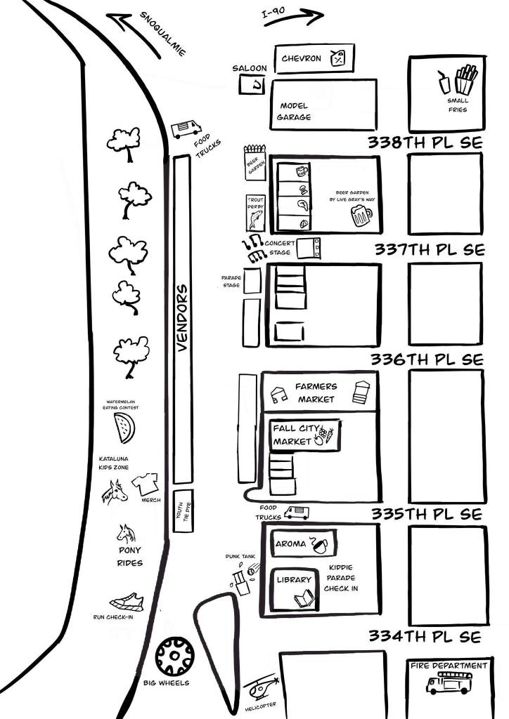 A map of activities at Fall City Day 2025. Photo courtesy of the Fall City Day Festival