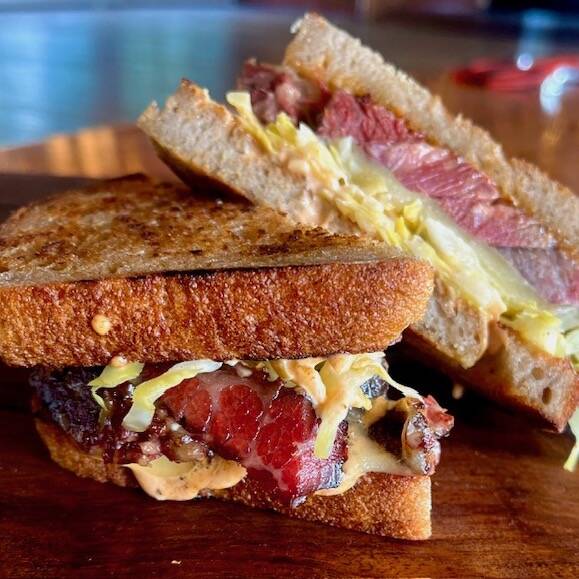 Pastrami sandwiches made by Carnation Farms butcher Thomas Cross for a recent pop-up.