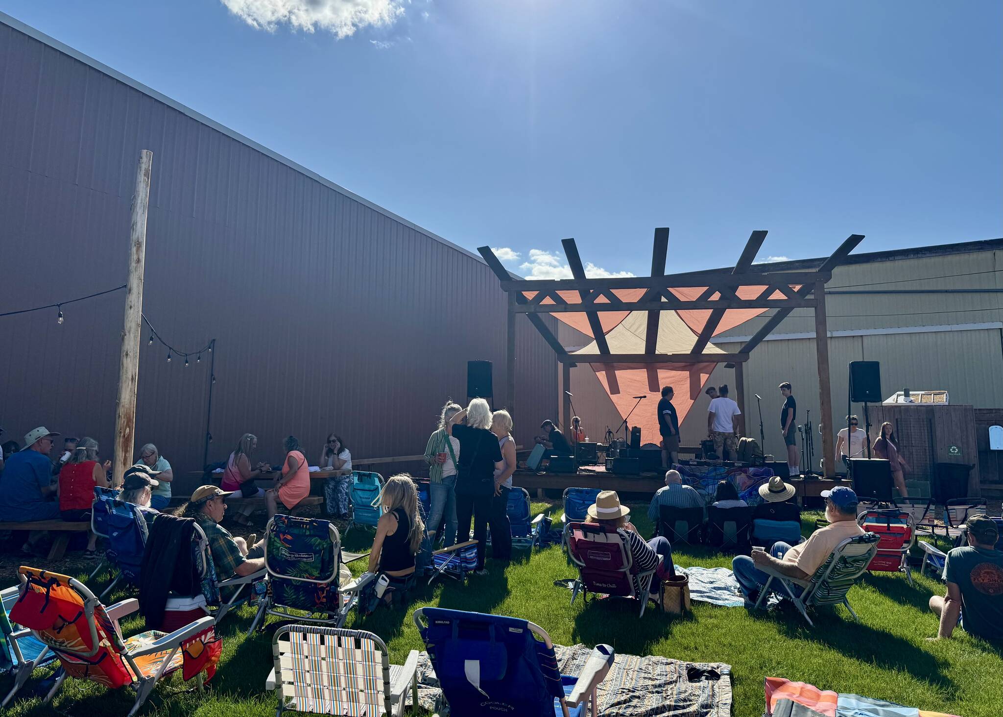 Concertgoers wait for the show to start at the Millers outdoor venue, July 3, 2025. (Grace Gorenflo/Valley Record)