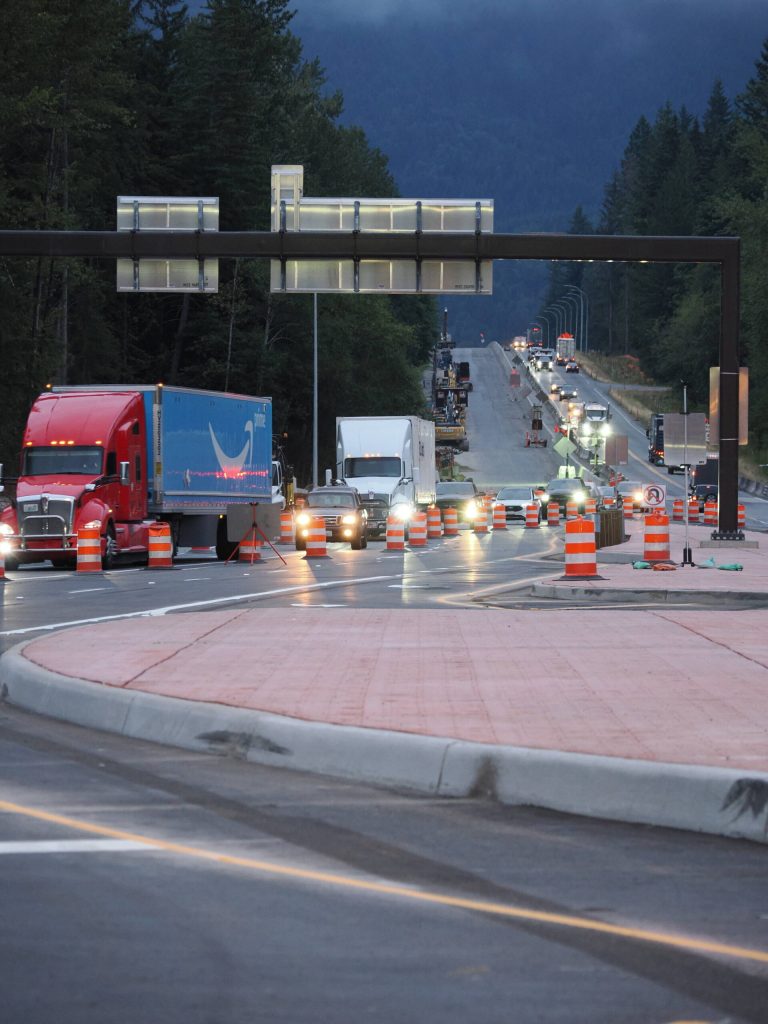 The new diverging diamond interchange on State Route 18 in Snoqualmie. Photo courtesy of Marcus Humberg/Washington State Department of Transportation