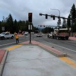 The new diverging diamond interchange on State Route 18 in Snoqualmie. Photo courtesy of Marcus Humberg/Washington State Department of Transportation