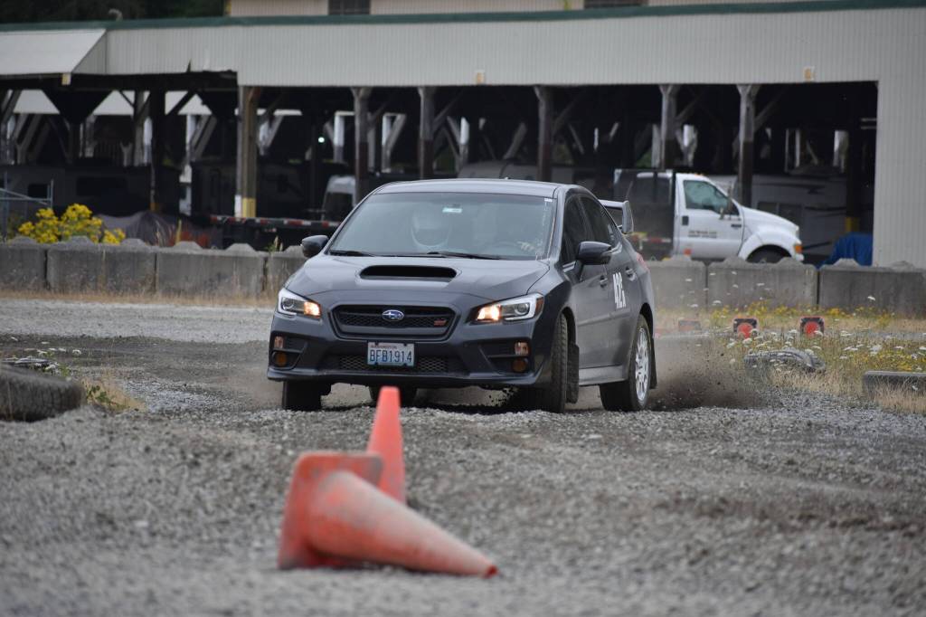 Ben Ray/Sound Publishing
Subaru WRX drives Track One at DirtFish.