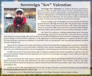 Sovereign "Sov" Valentine | Obituary