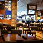 The new Hawks Peak sports bar at the Snoqualmie Casinos hotel displays local sports memorabilia, Aug. 8, 2025. (Grace Gorenflo/Valley Record)