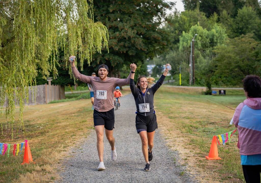 Photo courtesy of KKPJ Photography
Runners finish the Festival at Mount Si 5k run, Aug. 9, 2025.