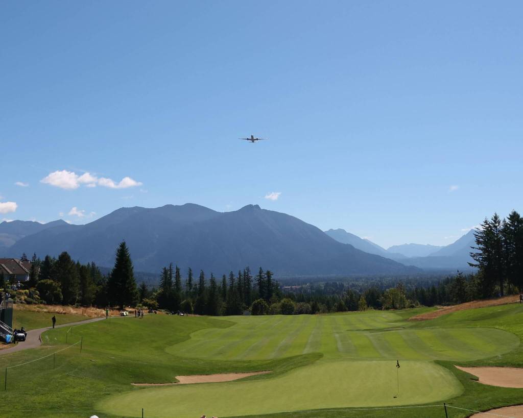 Boeing 777 flyover to start the Boeing Classic on Aug. 8. Photo by Jim Nicholson