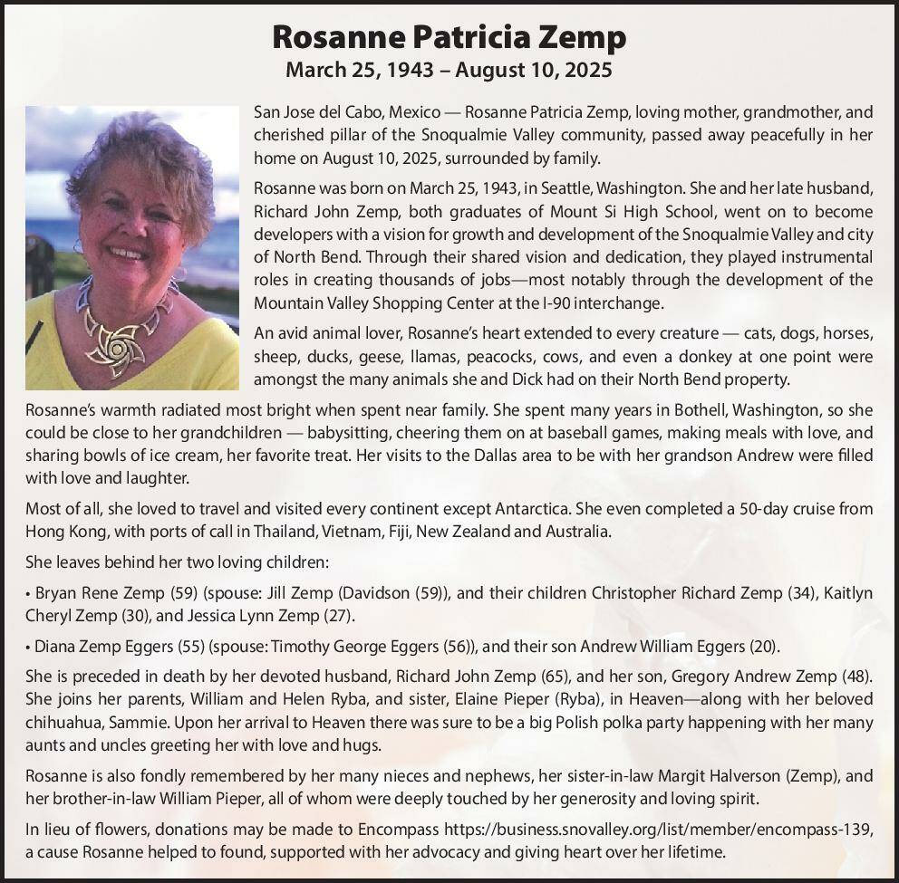 Roseanne Zemp | Obituary