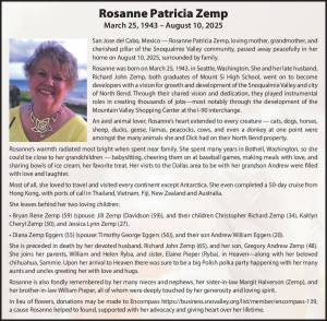 Roseanne Zemp | Obituary