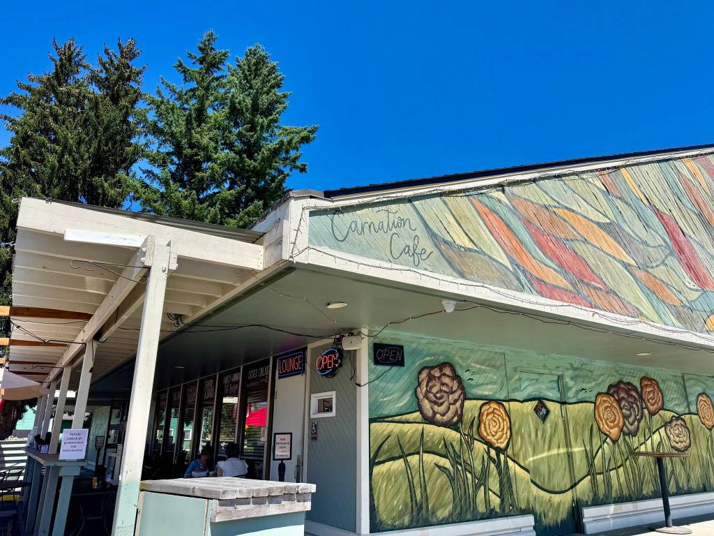 Carnation Cafes mural on the south side of the building, July 24, 2025. Grace Gorenflo/Valley Record
